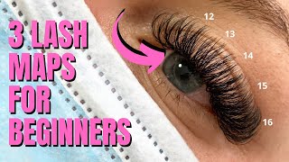 3 EASY LASH MAPS FOR BEGINNERS  CAT EYE DOLL EYELASH EXTENSIONS [upl. by Okechuku]