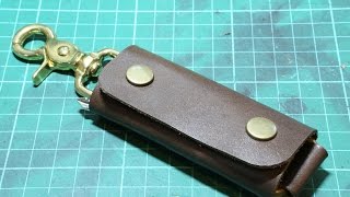 making a simple leather key holder [upl. by Lyckman137]