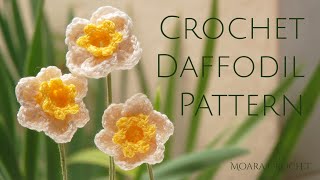 Crochet Daffodil Pattern  Moara Crochet [upl. by Nnyleak54]