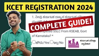 KCET 2024  STEP BY STEP EXPLANATION OF KCET REGISTRATION 2024  KCET APPLICATION FORM 2024 [upl. by Wren]