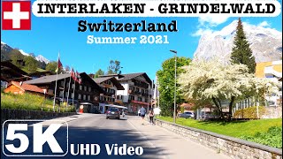 Interlaken  Grindelwald Switzerland  Summer Car Driving 5K UHD Video [upl. by Springer914]