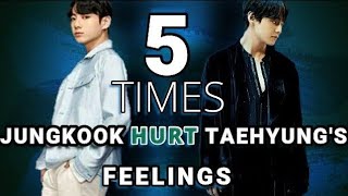 5 times Jungkook quotHURTquot Taehyung  TAEKOOK MOMENTS ANALYSIS [upl. by Groveman]