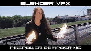 Blender VFX Fire Power Compositing [upl. by Nolur696]