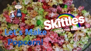 How to Make SKITTLES POPCORN  Homemade Skittles Popcorn  Rainbow Candy Popcorn [upl. by Leahcimnhoj843]