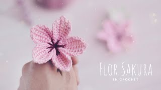 FLORES SAKURA  Tutorial paso a paso  Ganchillo [upl. by Azalea]