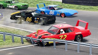 Realistic Racing Crashes 64  BeamNG Drive [upl. by Ahsinot]