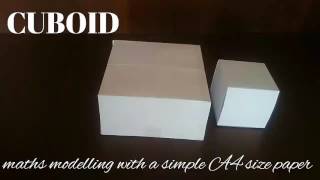 cuboid  maths model 3d shapes using A4 paper [upl. by Yhtomot]