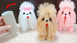 The Cutest Dog Easy Making Idea with Wool  How to Make Beautiful Dog with Yarn  DIY Woolen Dolls [upl. by Ainafets192]