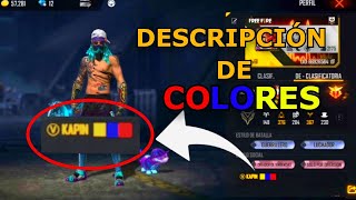 COMO PONER LETRAS de COLORES en DESCRIPCIÓN FREE FIRE 2021 [upl. by Andreana16]