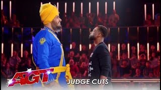 Bir Khalsa Indian Danger Act Nearly KILL Each Other On Stage  Americas Got Talent [upl. by Oliric48]