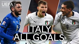 BERARDI BARELLA BELOTTI ITALY 202021 UNL Group Stage All GOALS [upl. by Inahet]