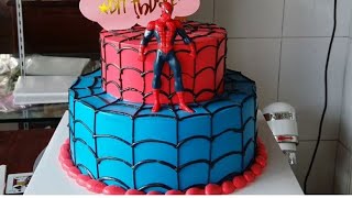 How to make spiderman cake by phykun [upl. by Naig]