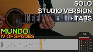 IV of Spades  Mundo SOLO Studio Version Guitar Tutorial with TABS on SCREEN [upl. by Sallad]