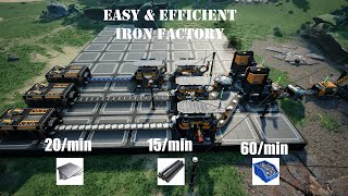 Easy amp Efficient Iron Factory  Satisfactory Tutorial [upl. by Hayyim]