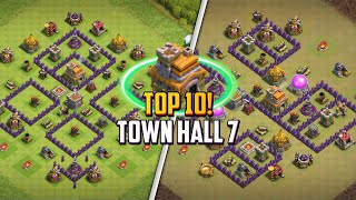 TOP 10 Best Town Hall 7 HybridTrophy Base Layout  Copy Link 2024  Clash of Clans [upl. by Anyaj372]