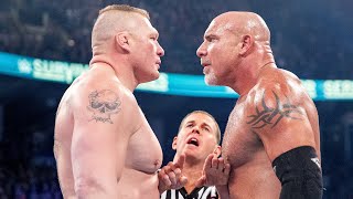 Every Brock Lesnar vs Goldberg match WWE Playlist [upl. by Bat396]