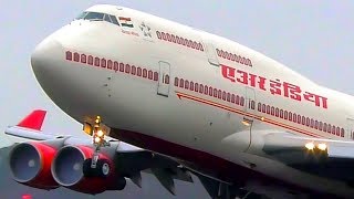 AIR INDIA ONE Boeing 747 Takeoff at Melbourne Airport with President Ram Nath Kovind ONBOARD [upl. by Akemehs]