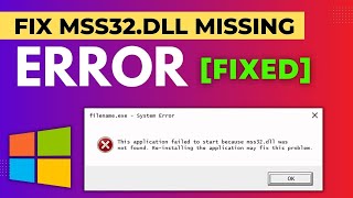 How to Fix Missing MSS32dll Files in Any PC Game Error on Windows 10 [upl. by Haiacim]