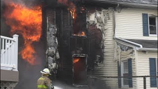 Arrival Video Firefighters battle this fully involved house fire [upl. by Docia52]