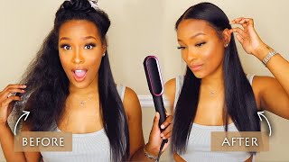 SIS You Need This Straightener  TYMO RING Hair Straightening Brush Review  Fabulous Bre [upl. by Arras]