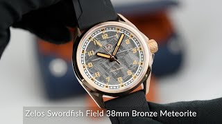 Zelos Swordfish Field 38mm Bronze Meteorite [upl. by Daile878]