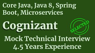 Core Java Spring Boot Microservice Interview Questions  Cognizant L1 Technical Interview [upl. by Dreddy345]