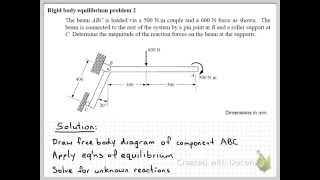 Rigid body equilibrium example problem [upl. by Zirtaeb294]