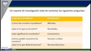 Estructura del reporte de investigación [upl. by Attaymik943]