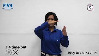 Volleyball Referees Official Hand Signals  D4 timeout  TPE [upl. by Ettinger]