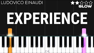 Ludovico Einaudi  Experience  SLOW EASY Piano Tutorial [upl. by Wyck]