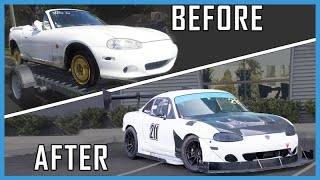 Building A Boosted MX5 Miata Racecar in 15 Minutes [upl. by Subir]