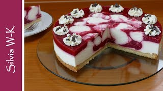 Wirbeltorte mit Erdbeeren  Joghurtcreme  Wirbeltorte  Hingucker [upl. by Frolick]