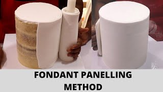 HOW TO COVER A CAKE IN FONDANT  PANELLING METHOD [upl. by Nnelg]