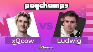 xQcOW and ludwig Get Into Chaotic Queen Endgame Time Scrabble  Chesscom PogChamps SEMIFINALS [upl. by Tunk]