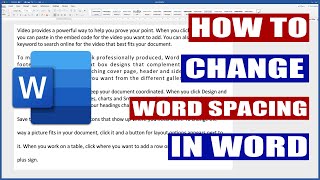 How to change Word spacing in Word  Microsoft Word Tutorial [upl. by Tryck]