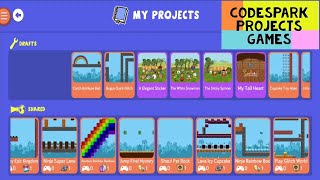 CodeSpark Projects Create Games  Make A Game and Share on Codespark Community [upl. by Aicilra]