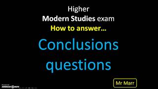 Mr Marr  Higher Modern Studies  Conclusions [upl. by Efthim]