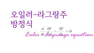 변분법 기초 오일러 라그랑주 운동 방정식 이해하기 EulerLagrange equation [upl. by Atikehs]