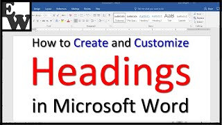 How to Create and Customize Headings in Microsoft Word [upl. by Olivann888]