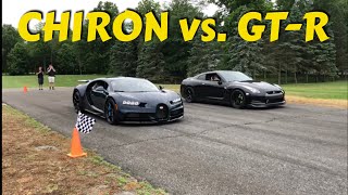 Bugatti Chiron vs R35 Nissan GTR Iveytune 1500 hp [upl. by Ai]