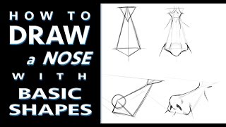 How to Draw A Nose Using Basic Shapes  Tutorial [upl. by Eltsyrk]