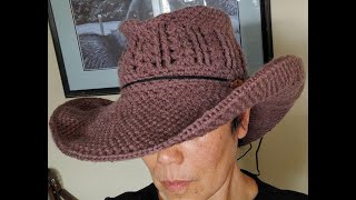 how to crochet a fedora hat in minutes [upl. by Ahseenak]