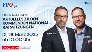 FPÖPressekonferenz Aktuelles und Vorschau auf die Nationalratssitzungen [upl. by Kurth275]