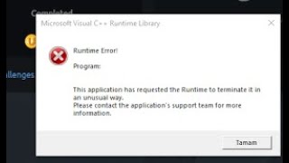 VİSUAL C RUNTİME HATASI KESİN ÇÖZÜM [upl. by Skelton576]