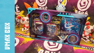 VAPOREON COLLECTION 💧 Opening A Pokémon VAPOREON VMAX Premium Collection [upl. by Iramat]