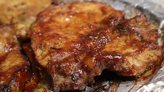 Easy JUICY Baked Pork Chops BBQ Pork Chops Recipe Quarantine Recipe [upl. by Kanor]