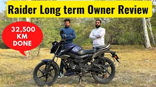 TVS Raider 125 Long Term Ownership Review  32500 KM [upl. by Klimesh84]