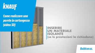 Come realizzare una parete in cartongesso Knauf 3D Video [upl. by Allesiram532]