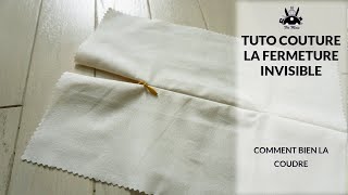 Tuto Couture  la fermeture éclair invisible [upl. by Drewett]