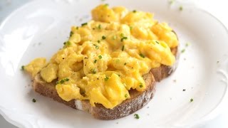 Perfect Creamy Scrambled Eggs Recipe [upl. by Kermy]